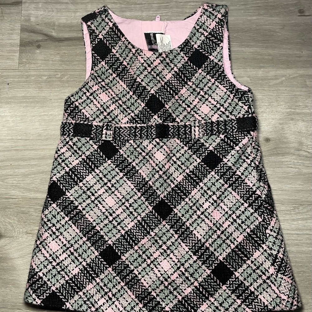 Rare Editions Pink and Black Tweed Dress